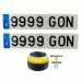 2 MATRÍCULAS COCHE LARGAS ACRÍLICAS 52X11 + LUZ EMERGENCIA CONECTADA V16